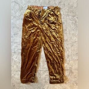 Gold Corduroy Capri